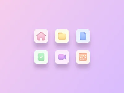 Daily UI - 005 - App Icons 005 claymorphism dailyui icons illustration neomorphism squircle