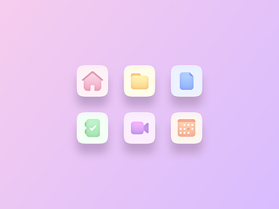 Daily UI - 005 - App Icons 005 claymorphism dailyui icons illustration neomorphism squircle