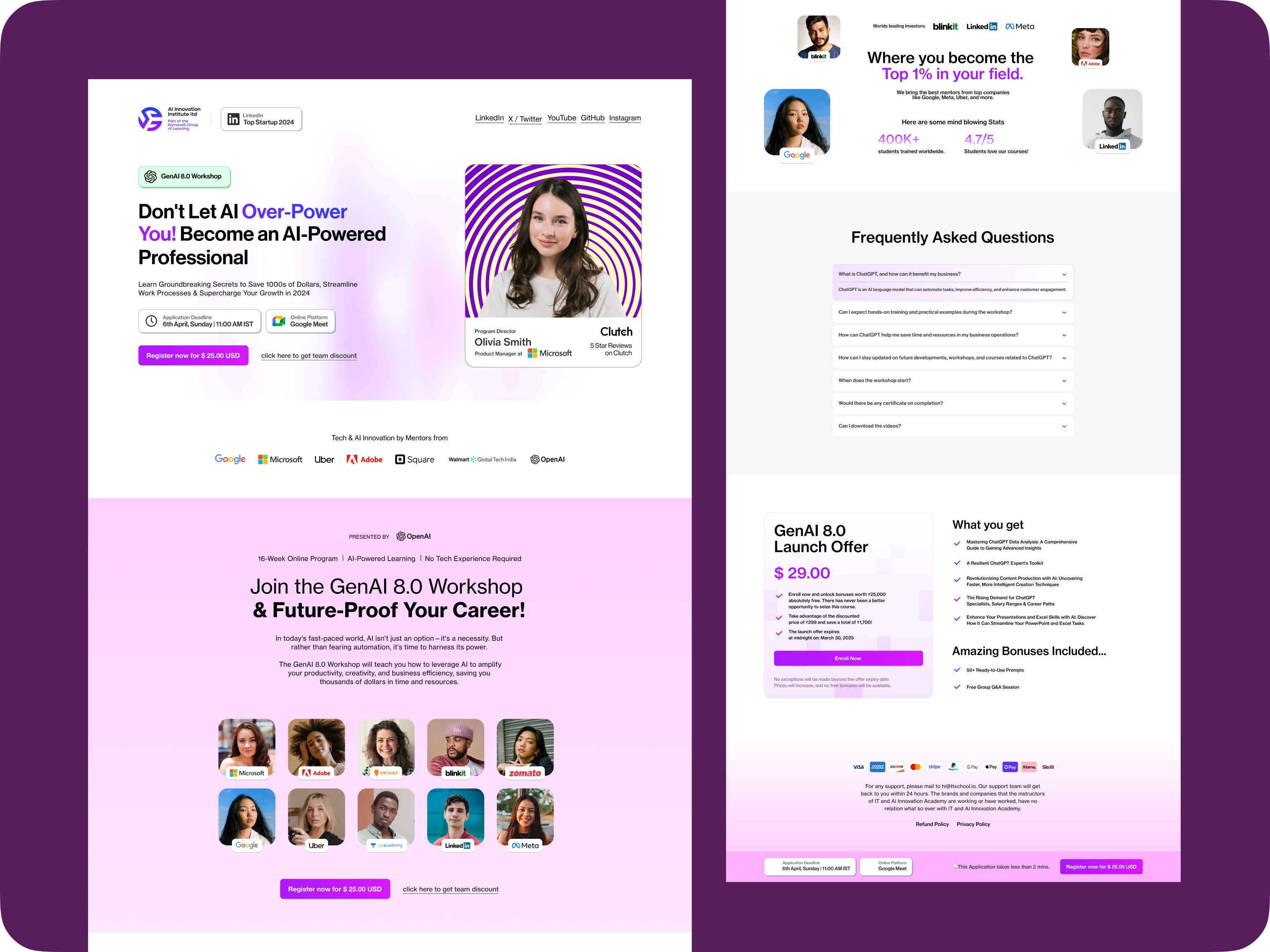 Example of Modern Landing Page Designs