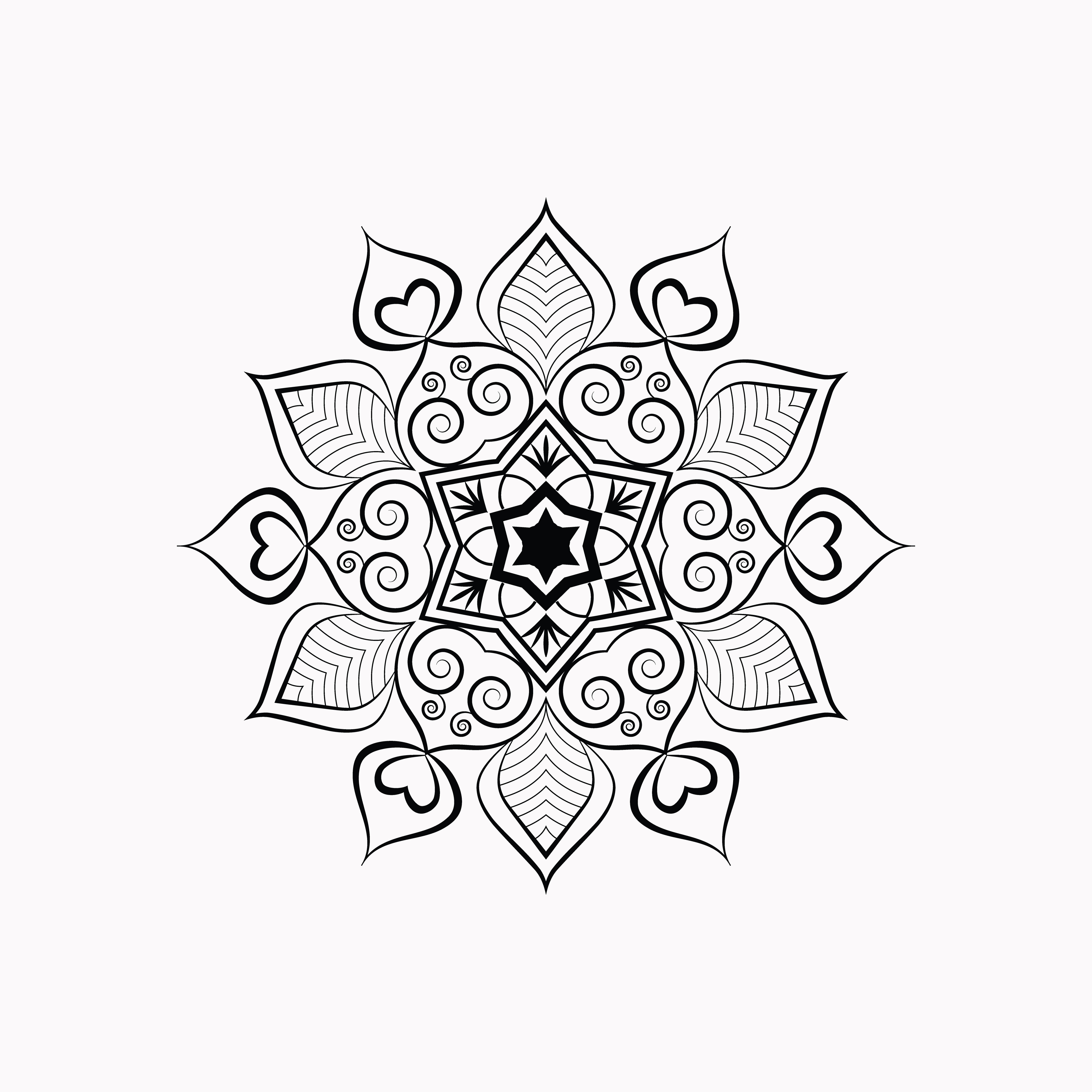 Black mandala on white background black design luxury mandala ornamental