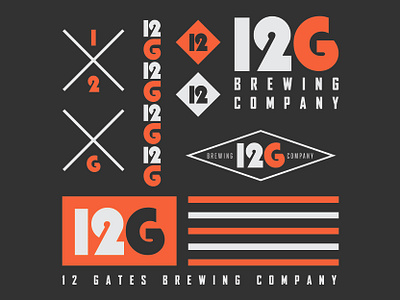 12 Gates Brewing Company - Buffalo Breweries badge beer brewery buffalo logo retro thick lines
