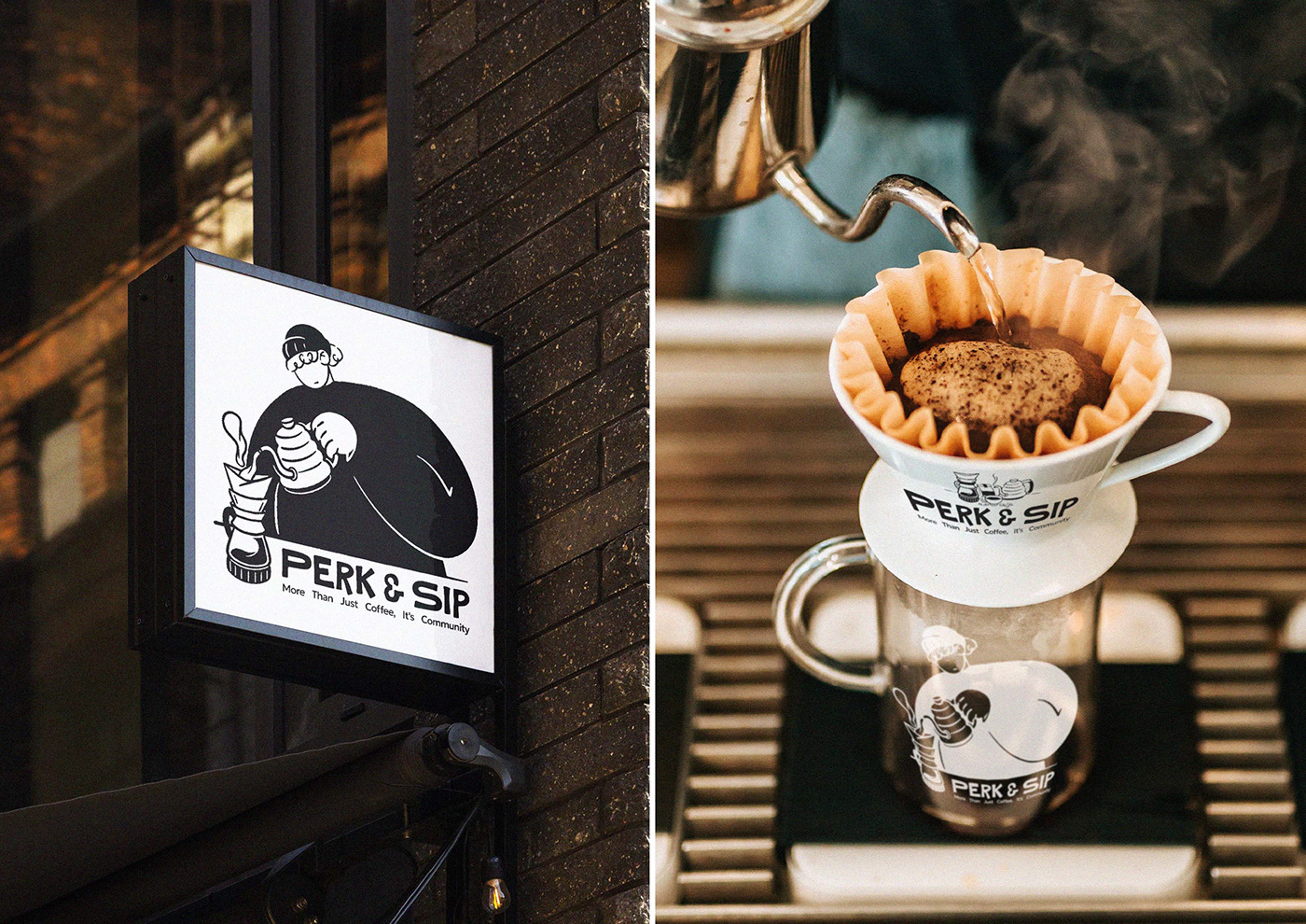 Example of Perk & Sip Brand Identity Coffee Logo