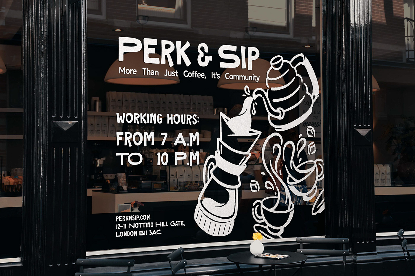 Example of Perk & Sip Brand Identity Coffee Logo
