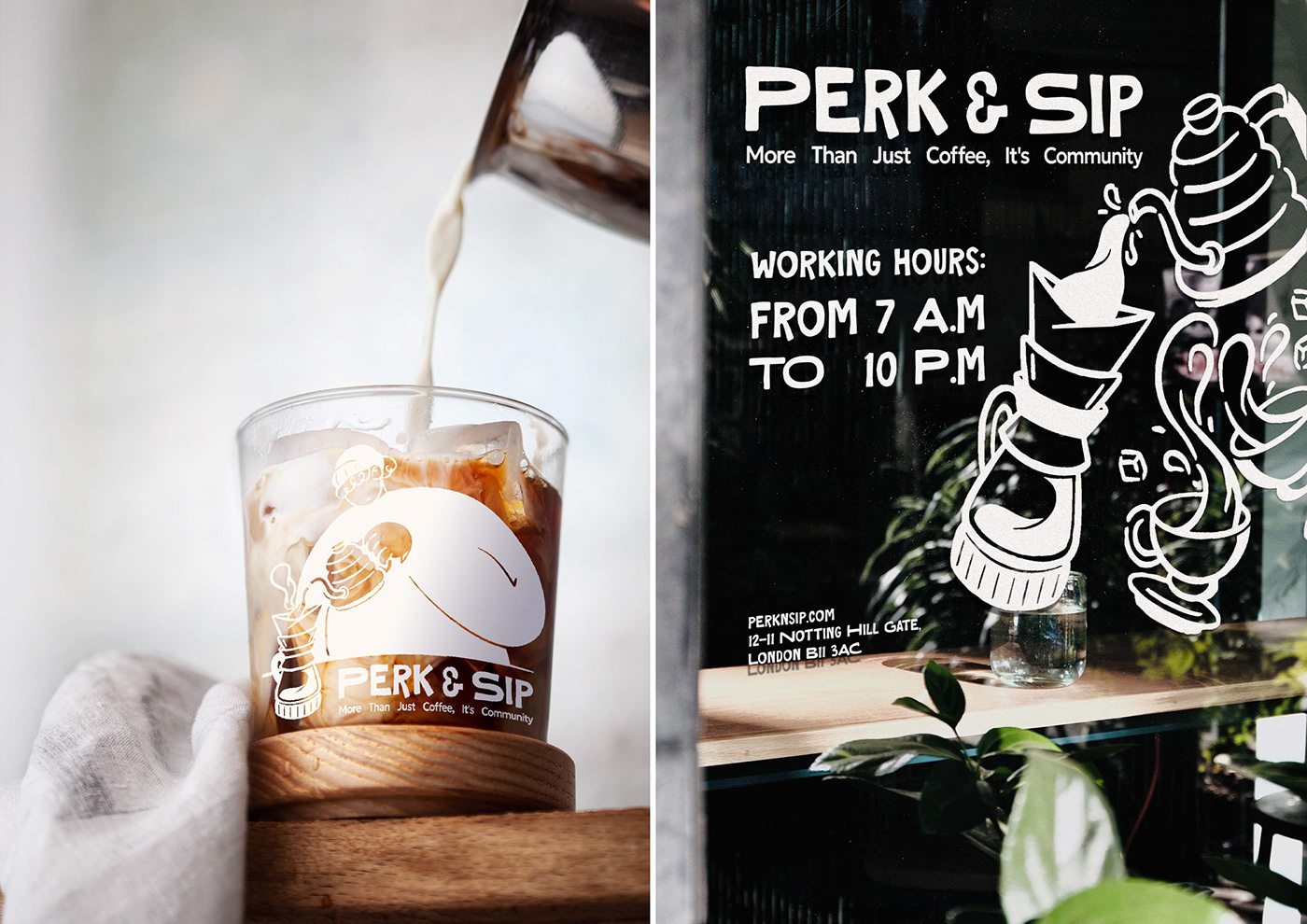 Example of Perk & Sip Brand Identity Coffee Logo