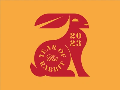 Year of the Rabbit 2023 animal animals branding chinese chinese new year cny design flat hare icon illustration logo rabbit rabbits typography vector