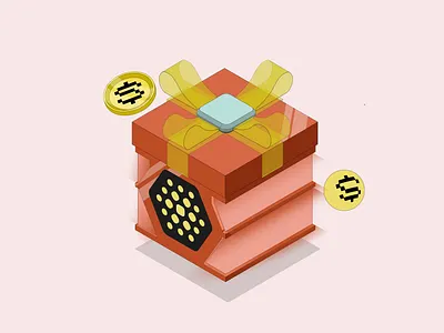 UI Graphic | Give A Way Illustration futuristic gift graphic design illustration ui graphic vector