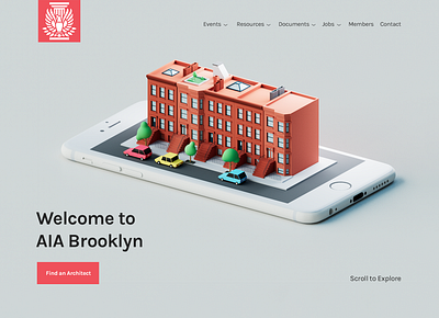 AIA Brooklyn 3d design graphic design illustration low poly ui