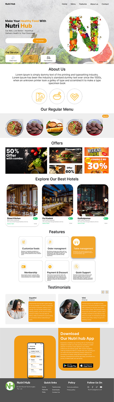 Food App Website 3d animation branding foodapplication graphic design hotel website landing page logo minimalistwebsite design motion graphics ui websitedesign