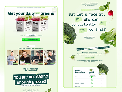 Micro-greens landing landing page product design ui ux web design