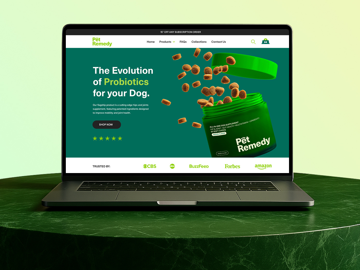 Modern Pet Supplement eCommerce Website – Conversion-Focused clean web design conversation focused dog website dtc design ecommerce design health and wellness minimal ui mockup pet care pet care design pet industry pet supplements pet website responsive design shopify design supplement brand uiux web design website woocommerce design