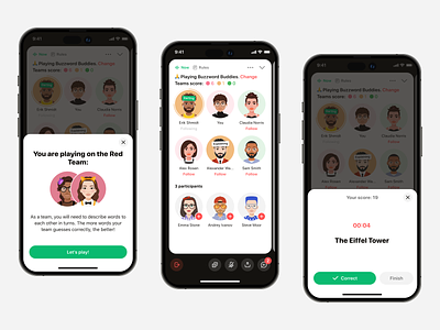 Stereo - Social Voice App buzzword buddies characters chat crocodile game gamification group call live stream mobile app podcast product design room social app team timer voice words game