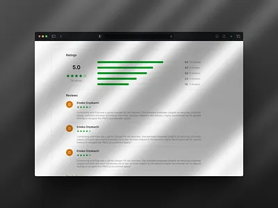 Reviews and Ratings section for web design ui design uiux uiux design visual design web app web design website