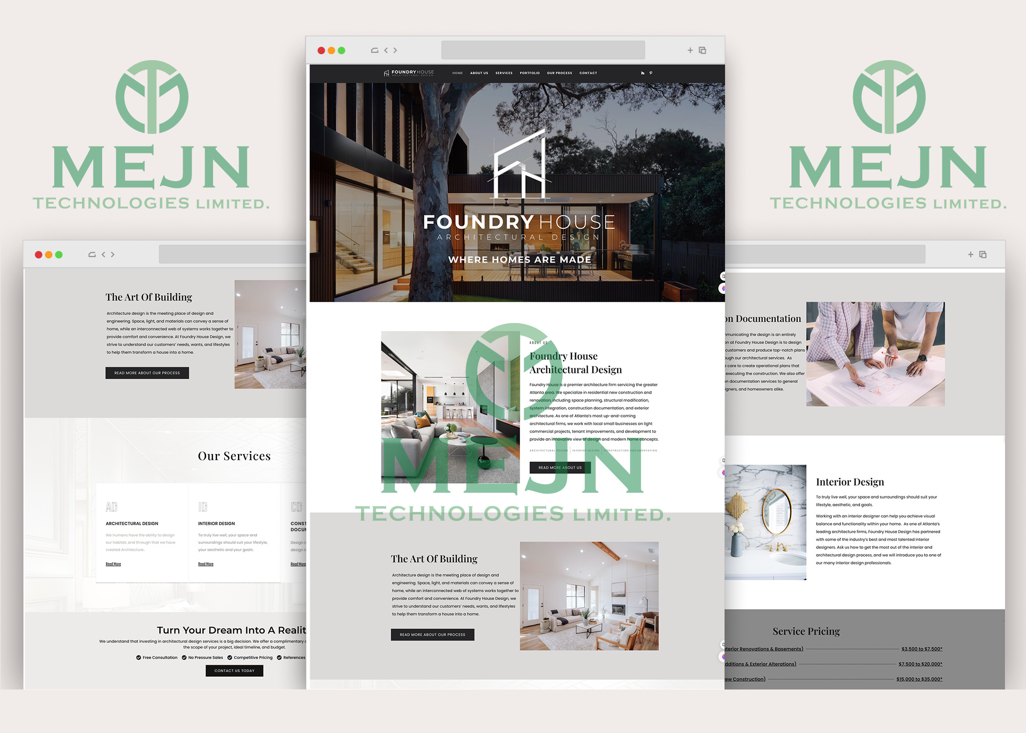Example of Architectural Website Design