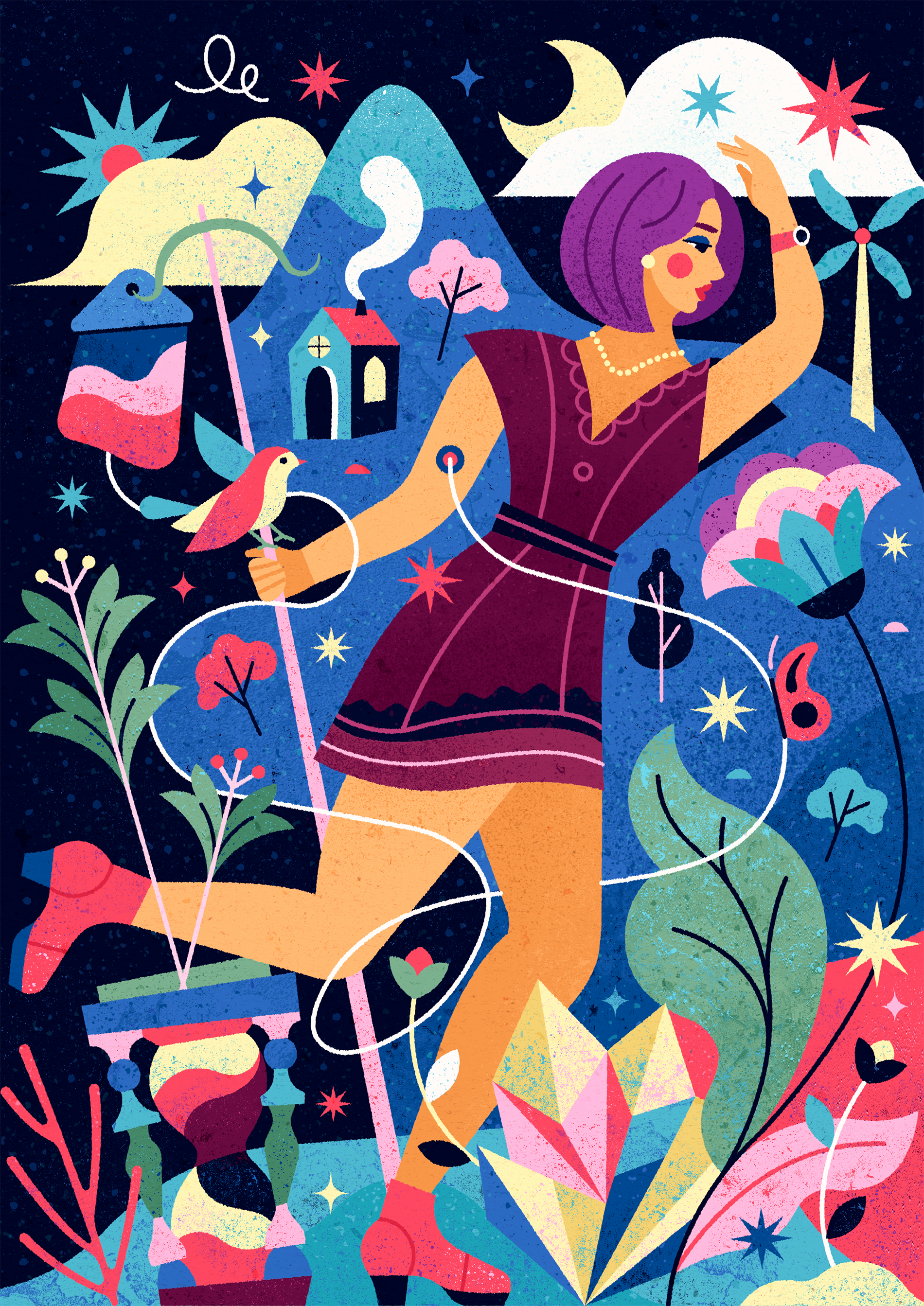 Transfusion Patient Journey abstract adobe illustrator bird blood design flatdesign geometric haemophilia health healthcare illustration journey medical nature patient pattern texture transfusion vector woman