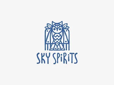 Sky spirits bird character eco logo logotype nature owl sky spirit totem zoo