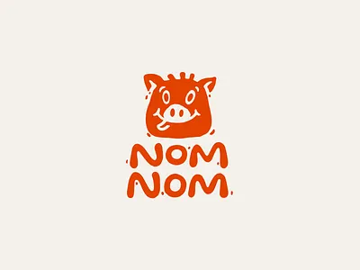 Nom nom animal character fast food food logo logotype pig restaurant zoo