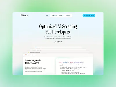 Saas Landing Page agency clean design developer figma gradient homepage landing page minimal modern product design saas sajon typography ui user experience ux webdesign website website design