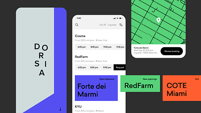 Dorsia Restaurant Booking App— Prototype Design app booking branding colorful design flat graphic design logo minimal prototype restaurant ui ux vector