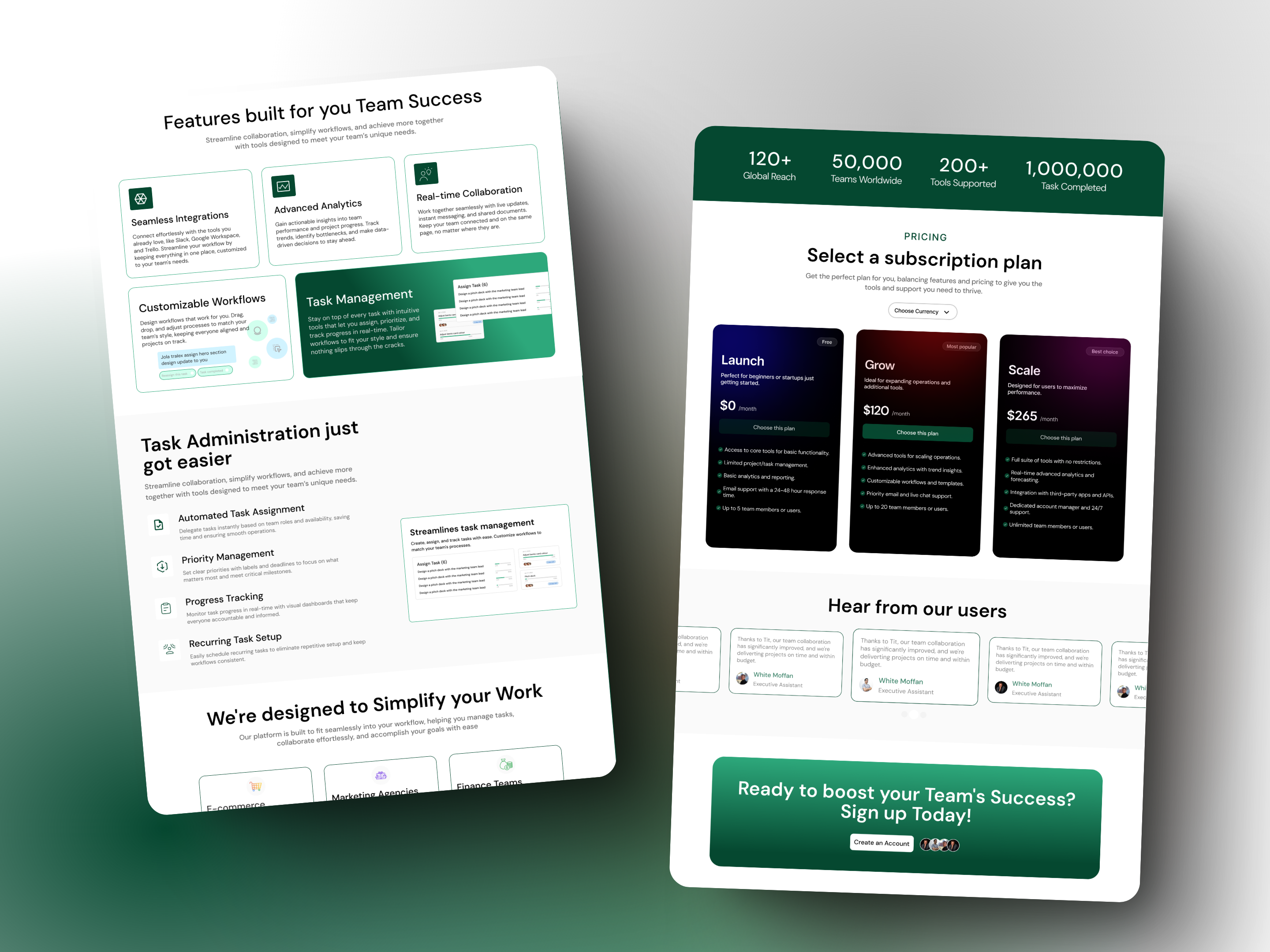 Example of Saas Website Design