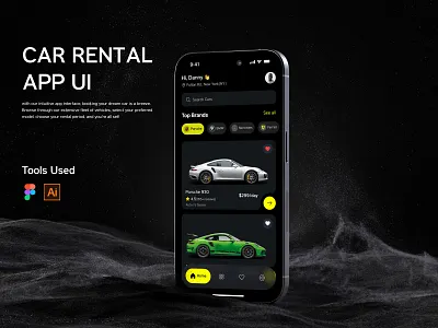 Car Renting App car rental app ui design