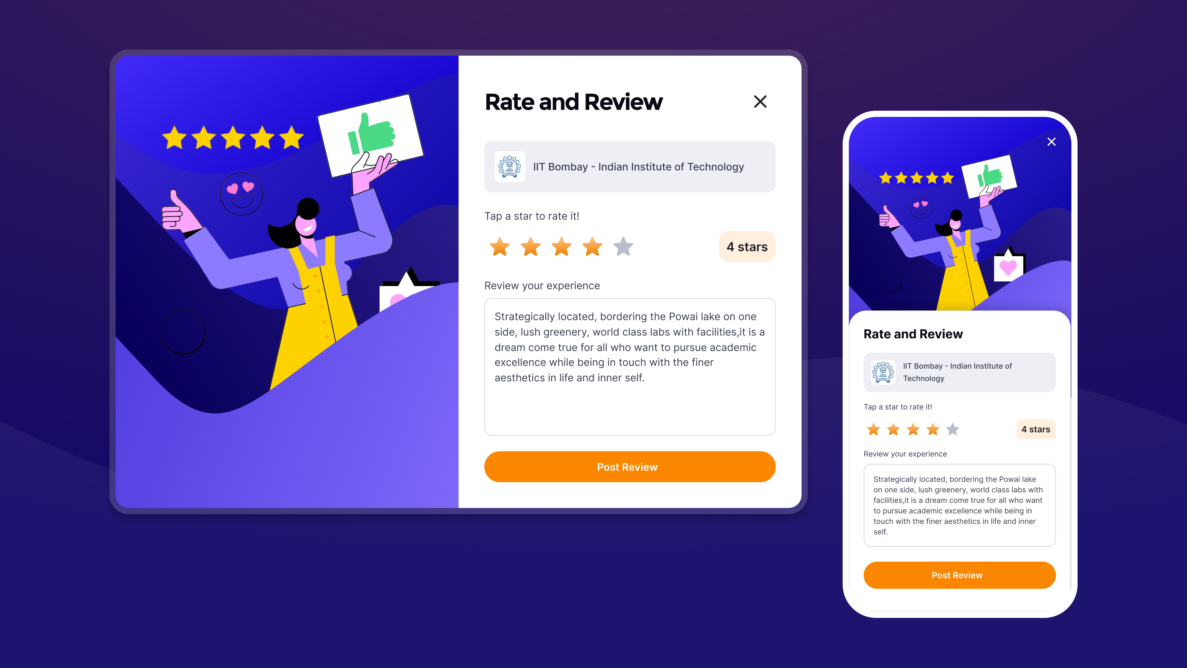 Rate & Review - Modal