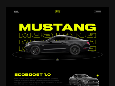 Car Shop Website Header car carshop graphic graphic design header landing page mustang ui ux web header website website design