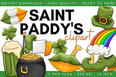 St. Patrick's Day Clipart crafting illustration procreate sublimation