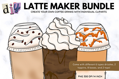 DIY Latte Maker Bundle crafting procreate sublimation