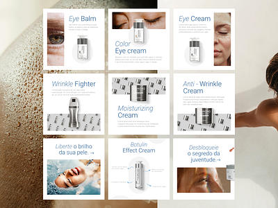 Skincare Social Media Grid ads clean design mood skincare social media