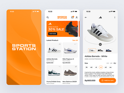 Sports Station Mobile App Design design mobile sport ui