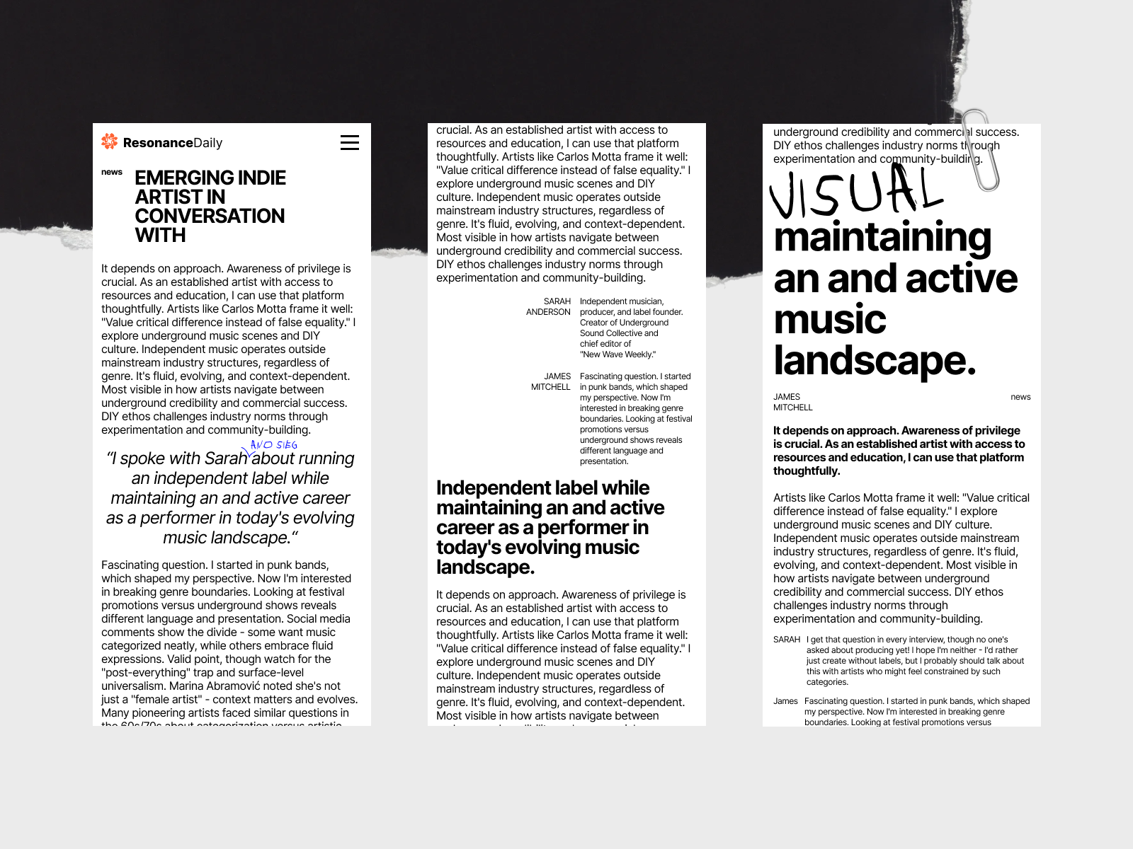 ResonanceDaily pt-5 design grid minimal typo ui