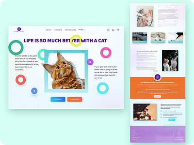 Colorful Landing Page Design For Pet Care Business branding design graphic design illustration logo typography ui ux vector web design