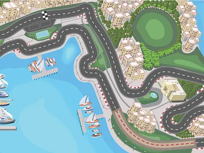 Racing Track Illustrated Vector Map designer fiverr google map graphic design graphic designer illustrated map illustration map map design map illustration racing track vector map