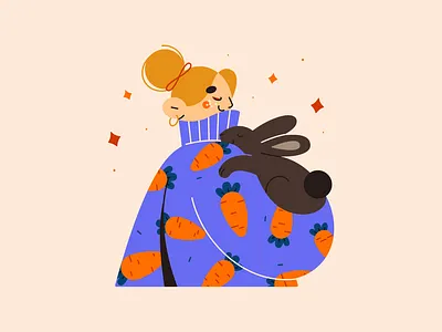 Year of the Rabbit 2023 2d illustration adobe illustrator artist black rabbit cartoon character character design cute flat flat illustration flat vector art food vibes girl character illustration minimal new year simple trendy vector graphics year of the rabbit