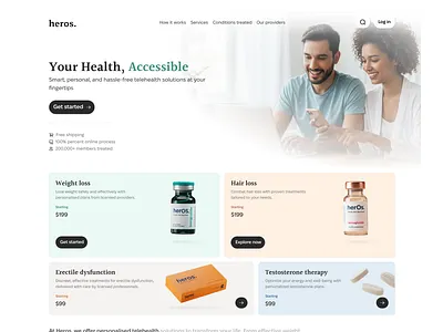 Hero Section: Telehealth design landingpage product design ui ux webdesign website