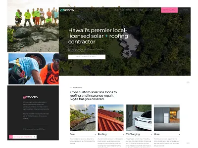 Skyta Solar Website Design clean dark services solar ui ux web web design website