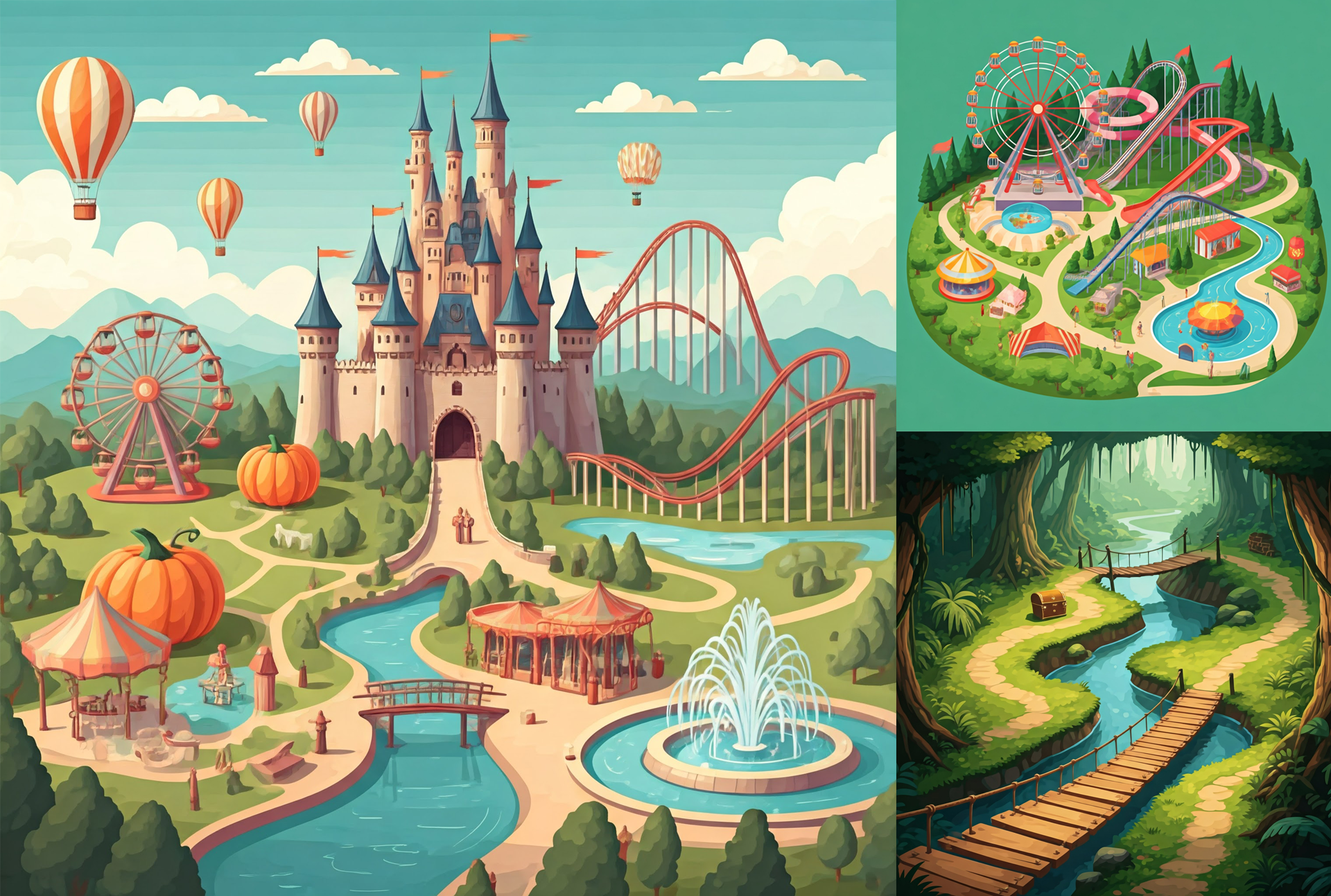 Example of Vector Map Illustration, Game Map