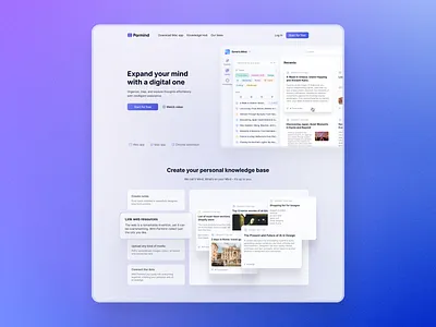 Landing Page for Parmind app app design app landing clean design clean landing desktop app desktop design landing page product design ui design web app web design