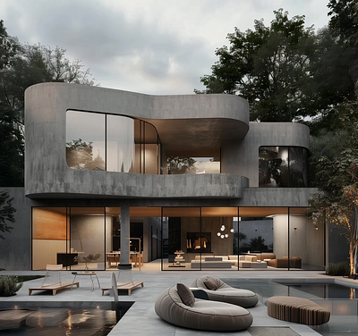 Hazal : Concrete House 3d animation architecture branding design graphic design illustration interiordesigns interiors logo motion graphics ui vector