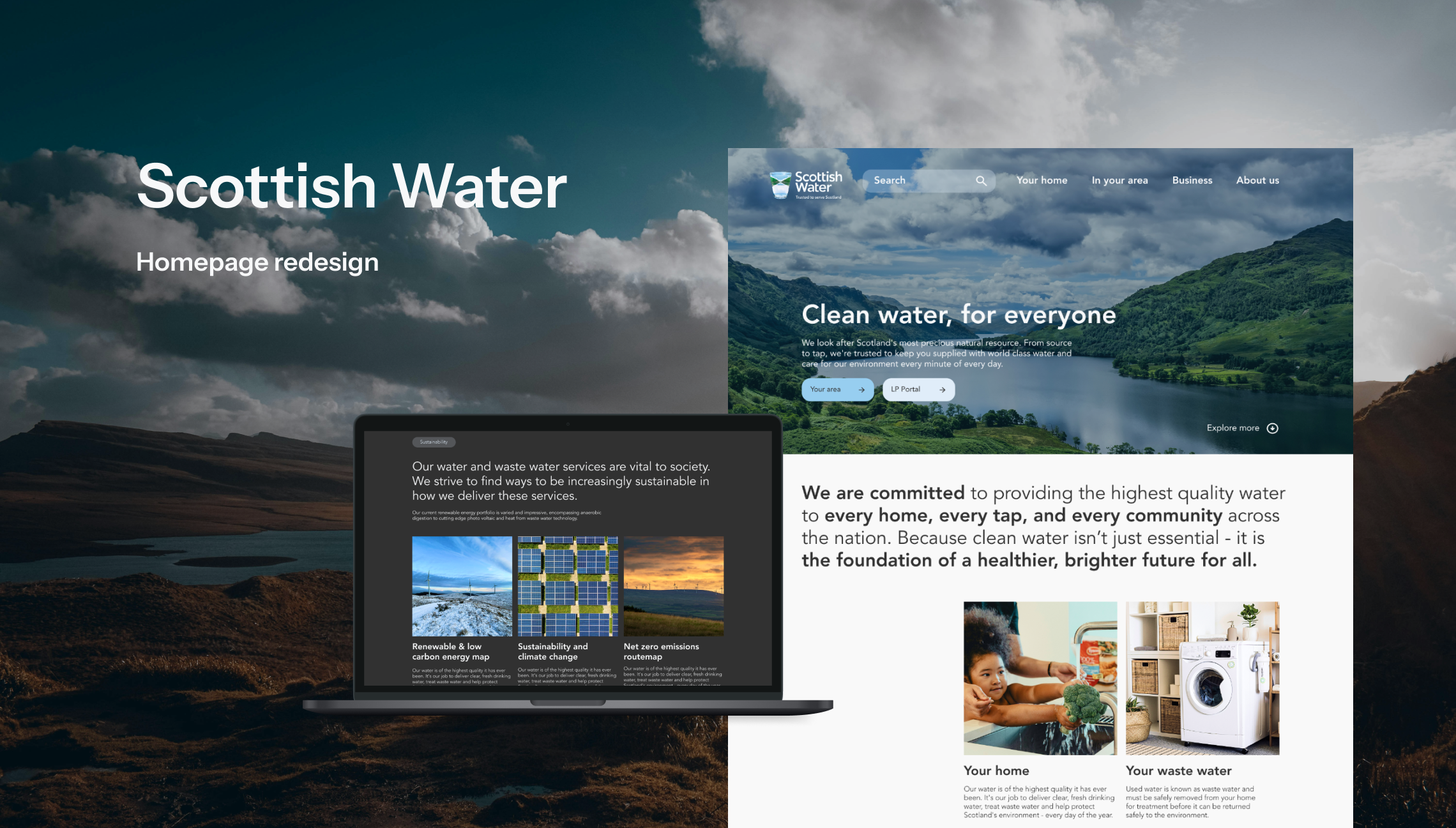 scottish water homepage redesign digital product design environmental design homepage design ui ux visual design webpage website design