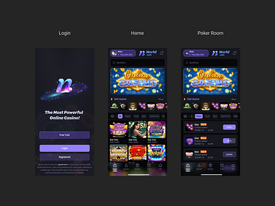 Casino UI Concept appinterface casinoappdesign casinoui darkmodeui futuristicui gamblingapp gamelobbydesign gamificationdesign glowingui gradientui igamingdesign mobileuidesign neondesign onlinecasinodesign pokerappui pokeruidesign slotgameui uidesign uxdesign visualdesign