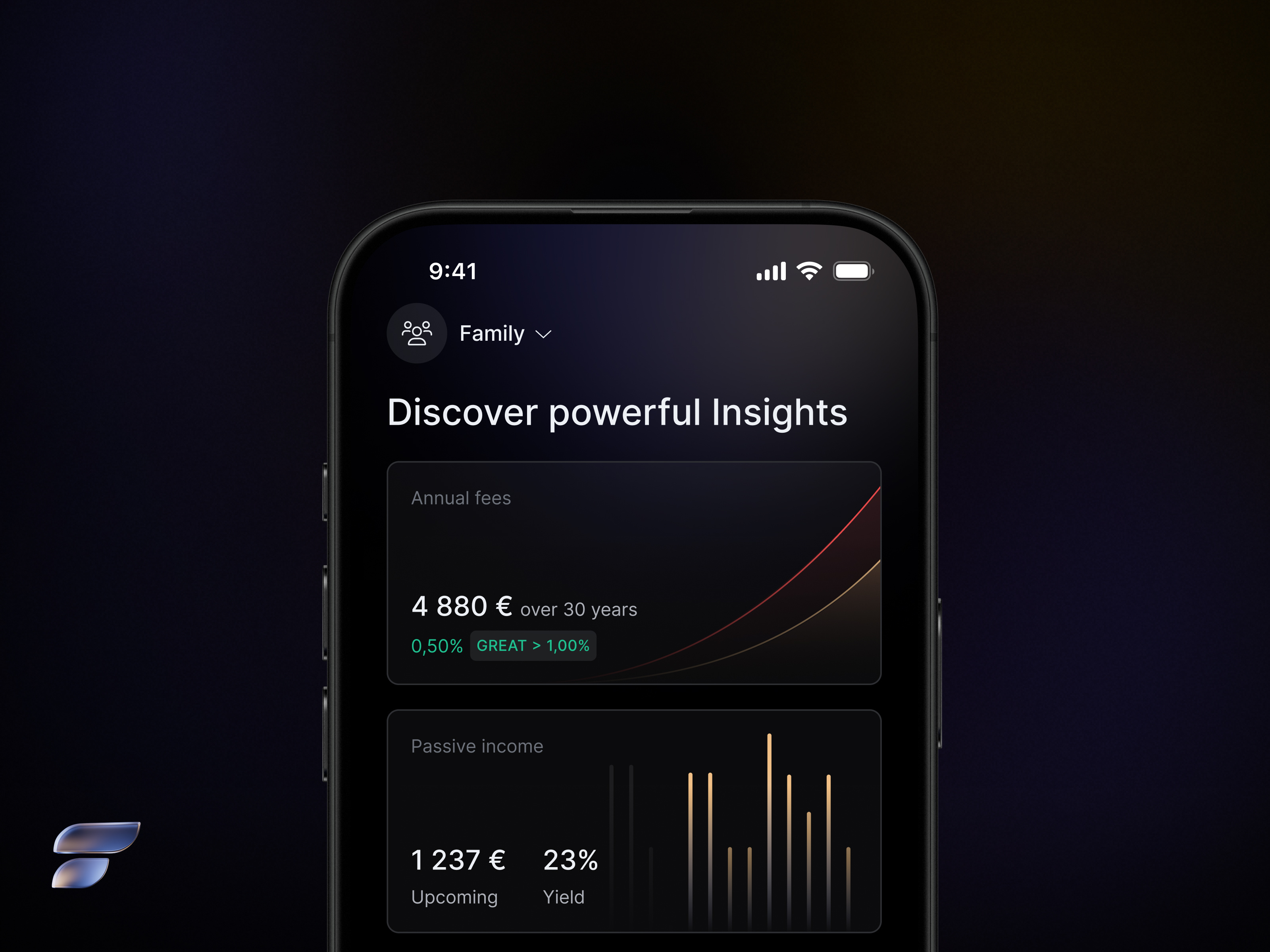 Finary - Scan your financial annual fees dashboard data fee finance financial finary invest money prediction scann stocks ui