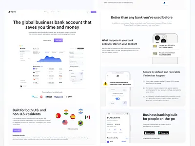 Novel Landing Page branding landing mobile app uxui web uxui