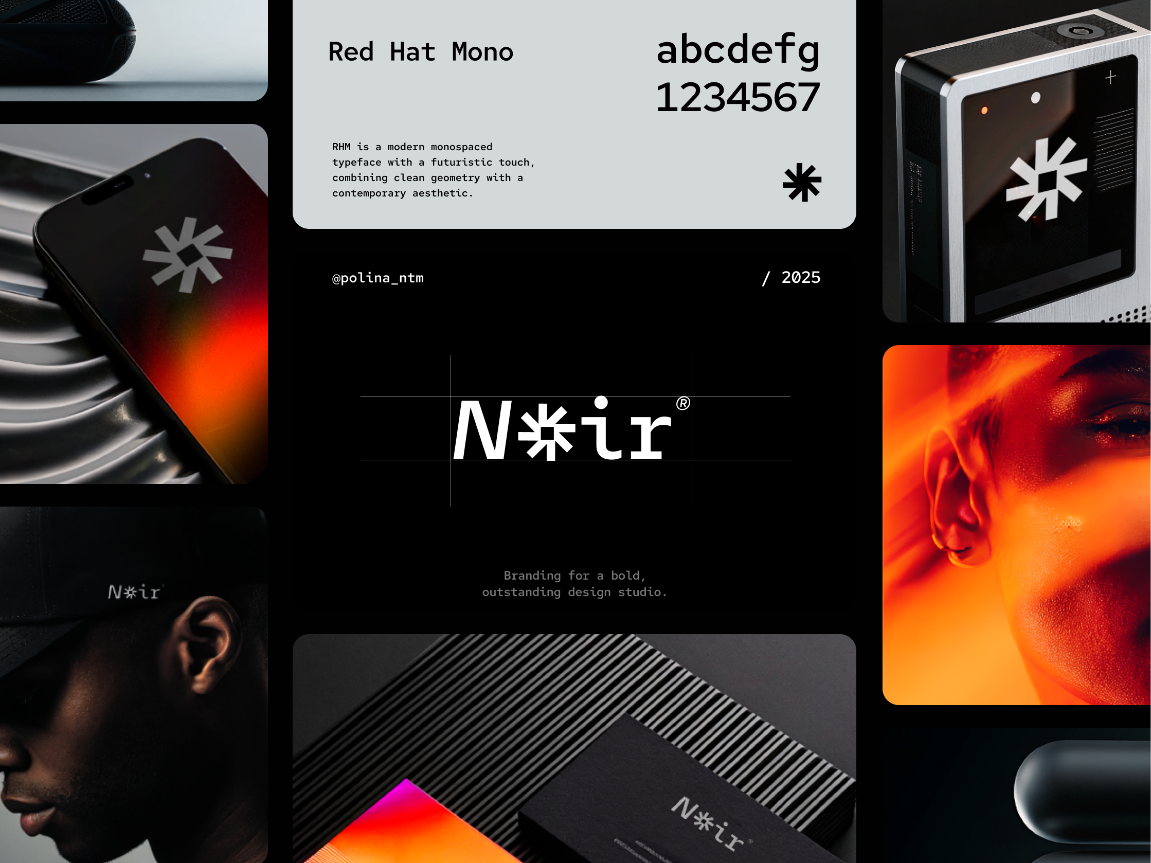 Example of Noir design agency branding 🖤