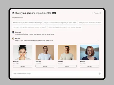 Share your goal, AI Recommended your mentor ai ailearning course elearning platforlm