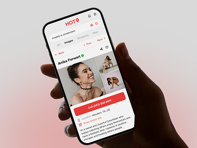 Elevated Search for Adult Content design minimal mobile red search ui white