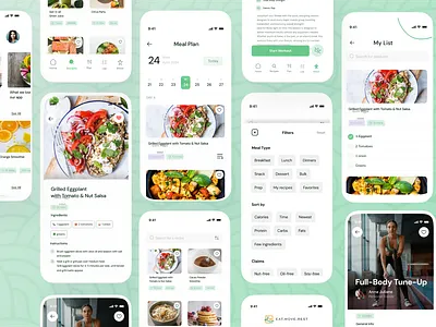 EatMoveRest | Nutrition App Redesign app health lifestyle mobile mobileapp nutrition ui uiux ux