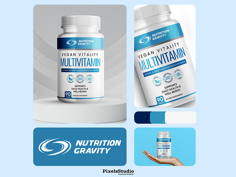 Stop Scrolling. Start Branding. Let’s Build Something Iconic 3d branding daily health design dietary supplement graphic design illustration label label design logo nutrition gravity packaging packaging design product packaging supplement vegan vitality multivitamin