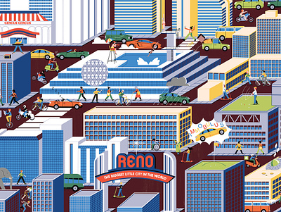 Reno Traffic Summit colour design editorial illustration illustration print