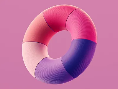 Puffy six-pieces donut-shape thing. 3d 3d illustration abstract cinema 4d colorful design illustration motion design motion graphics stylized